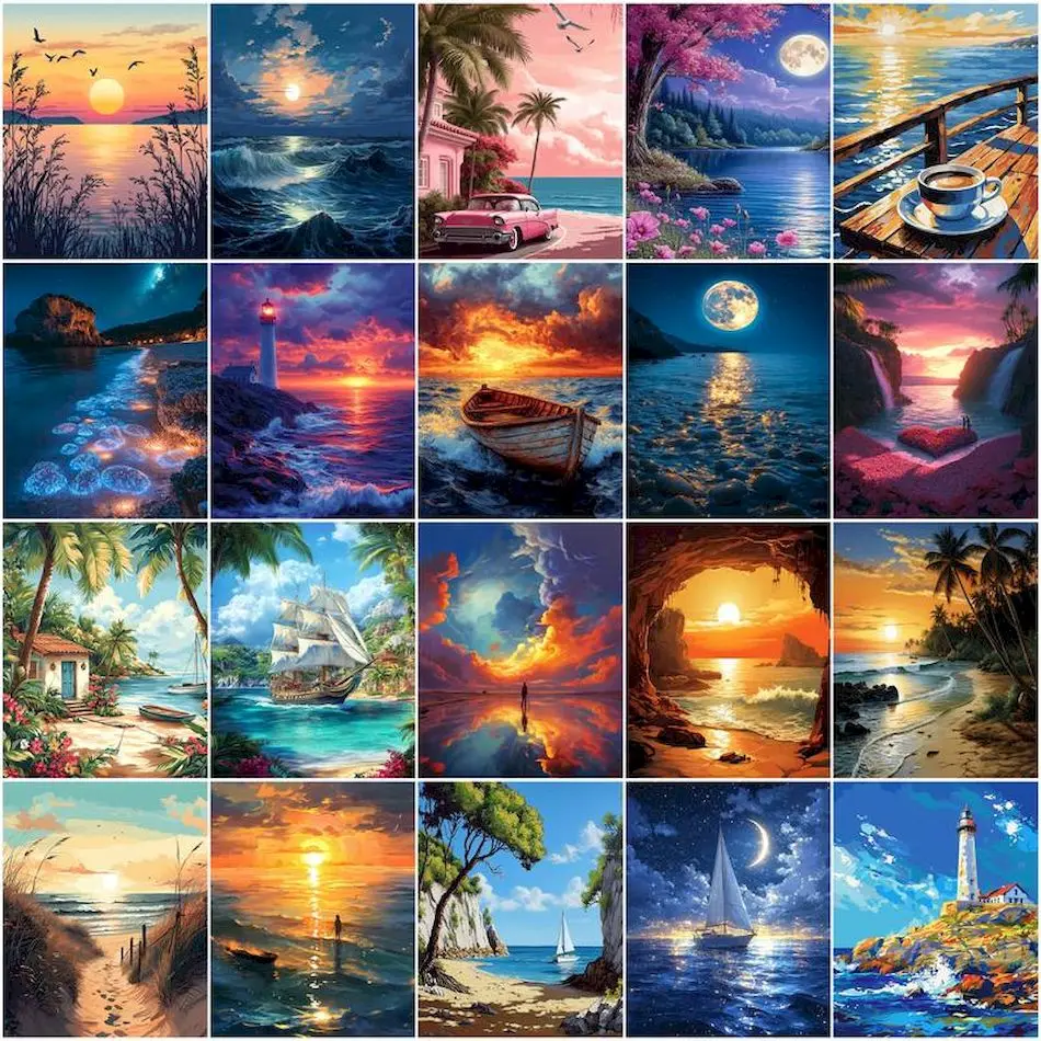 Photography Design - Painting Paints By Numbers seascape Paint