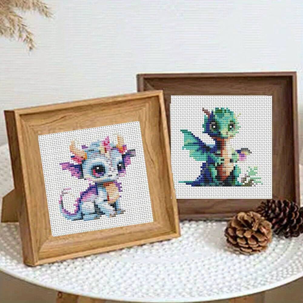 12Pcs Dragon Cross Stitch 11CT - Photography Geometry recension och pris
