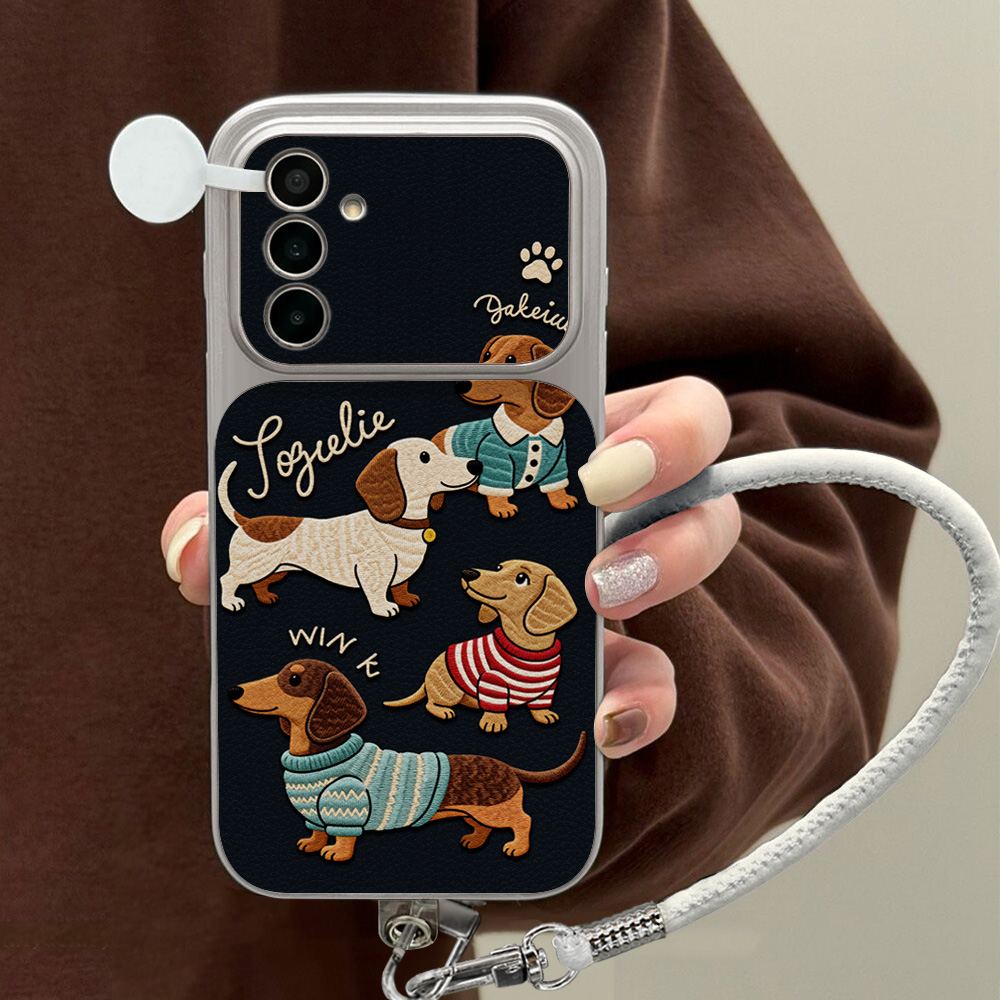 Cartoon Dachshund Phone Case F - Camera Wrist Strap recension och pris