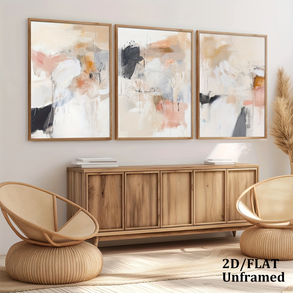 3pcs Frameless,Neutral Beige B - Photography Geometry recension och pris