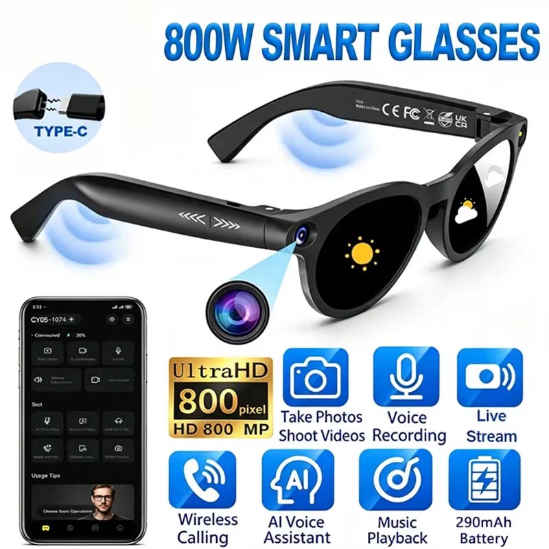 New 800W Pixel AI Smart Glasse - Photography Videos Free recension och pris